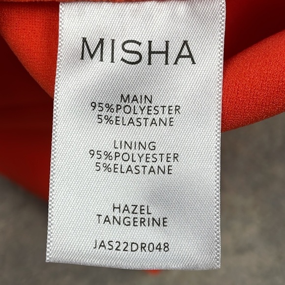New Misha Hazel Cutout Long Sleeve Cocktail Dress Mini Orange Tangerine Sz 10 - Picture 11 of 11